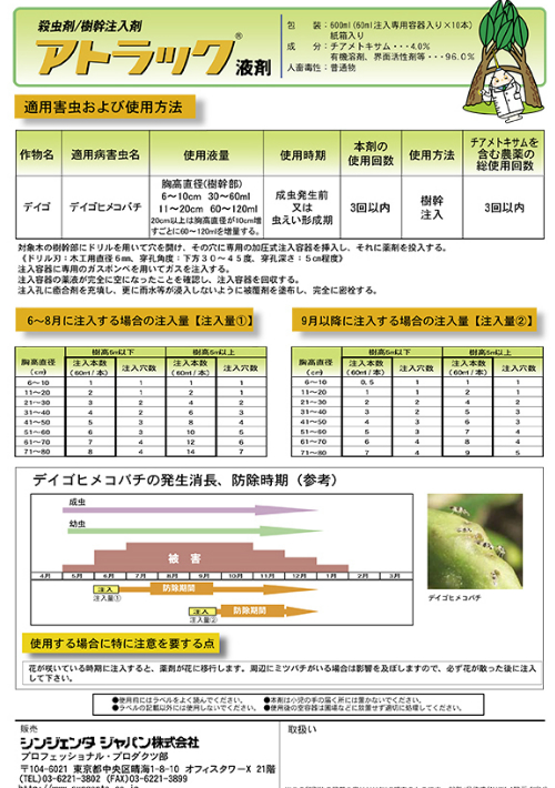 アトラック液剤・害虫駆除樹幹注入剤2